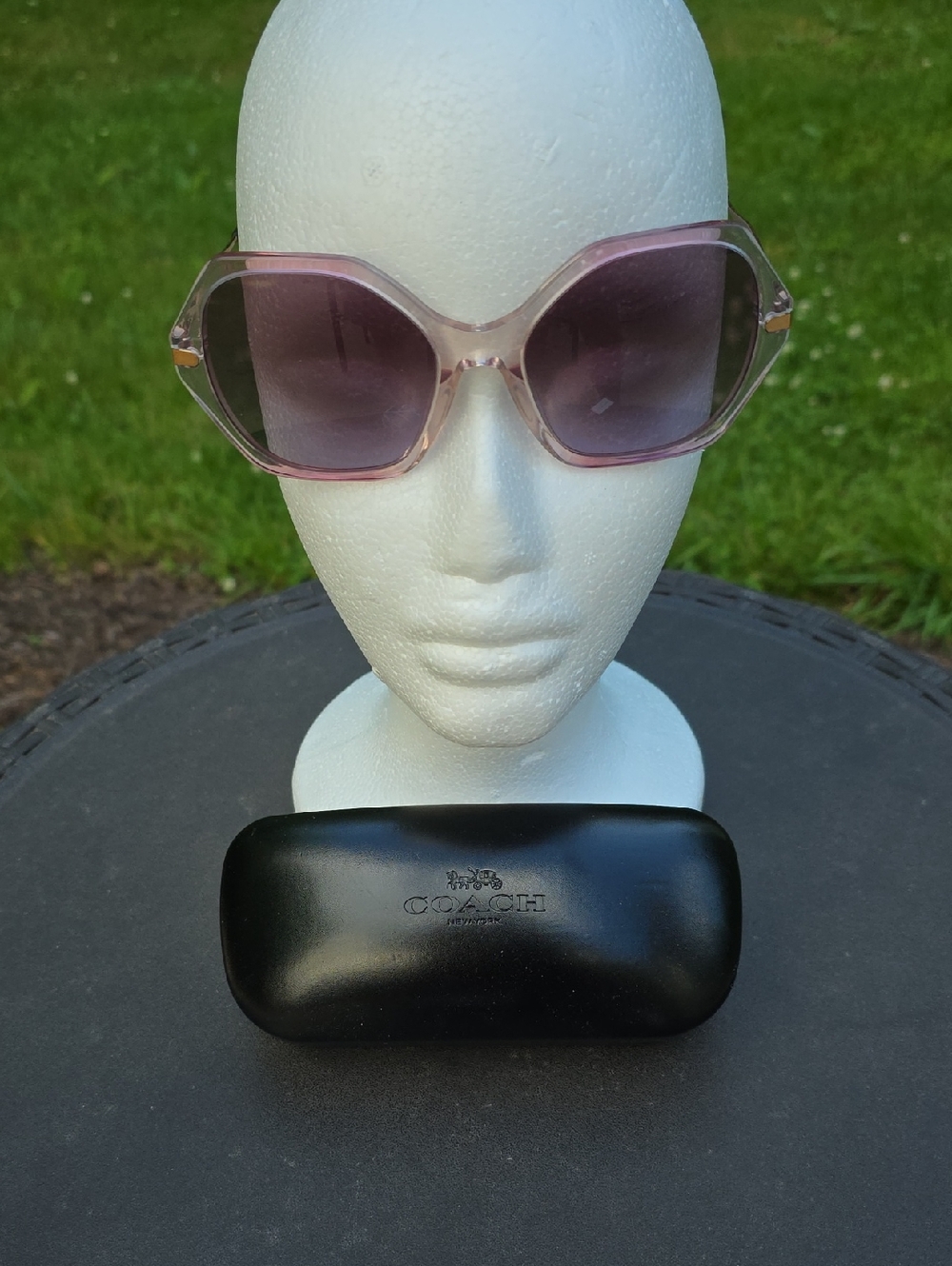 Coach Oversized Gradient Transparent Frame Sunglasses